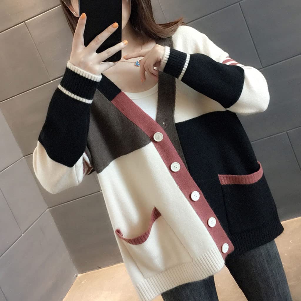 Amazon.co.jp: AJJZX 女性のセーターカーディガン秋の婦人服、ルーズ